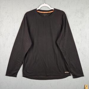 Omni Wool Shirt Mens 2XL Black Long Sleeve Baselayer Thermal Crew Wool Blend